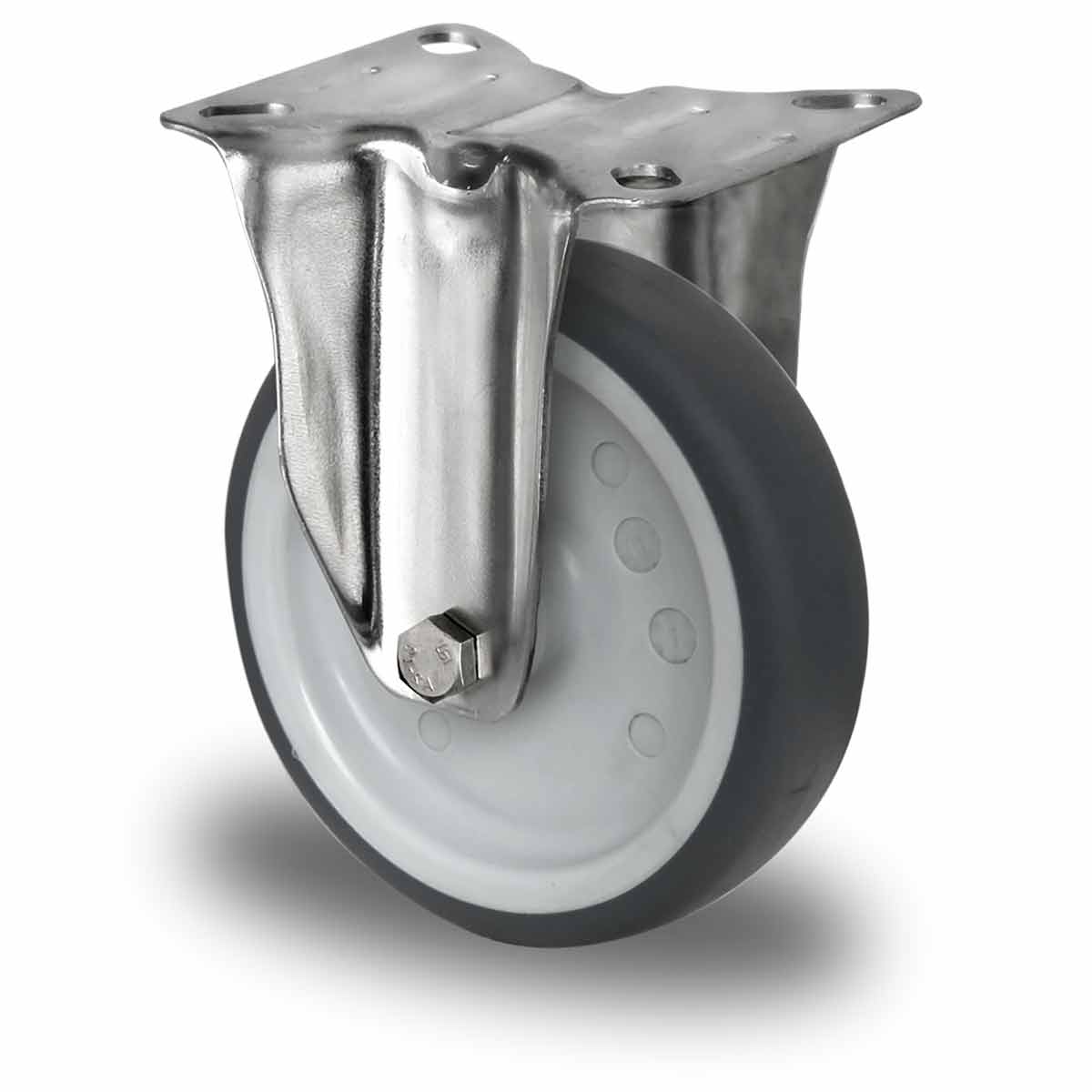 Bockrolle ø 125 mm Serie P2W2 Gleitlager Edelstahl