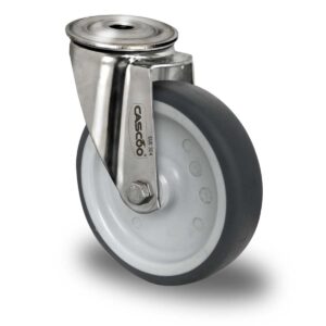 Rückenlochlenkrolle ø 125 mm Serie P2W2 Gleitlager Edelstahl