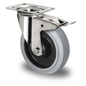 Lenkrolle mit Totalfeststeller ø 200 mm Serie R4E2 Kugellager Edelstahl