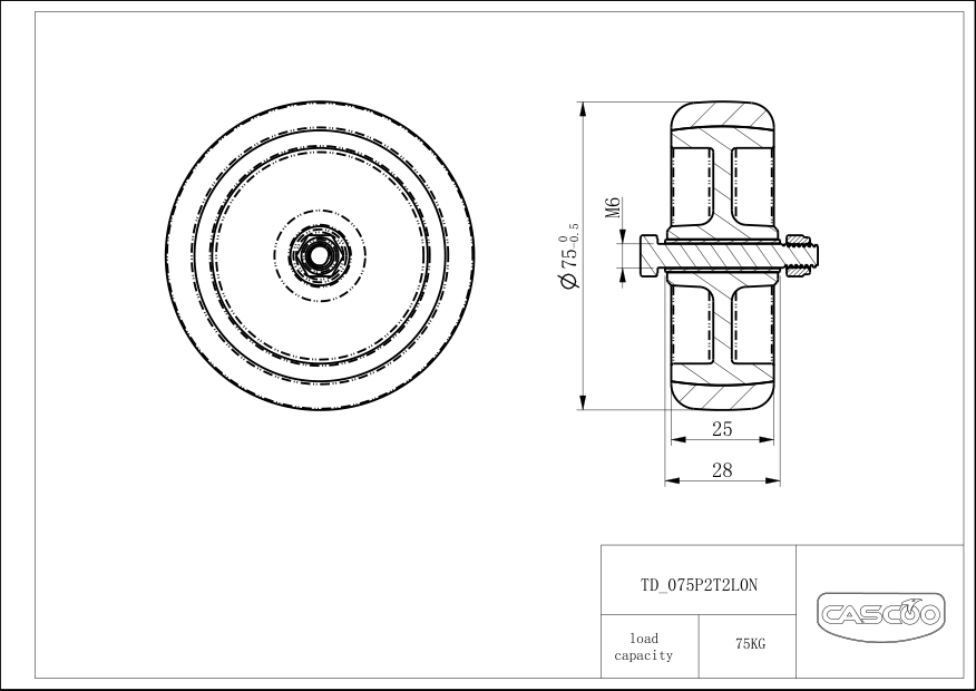 Technische Zeichnung BS075P2T2L0N
