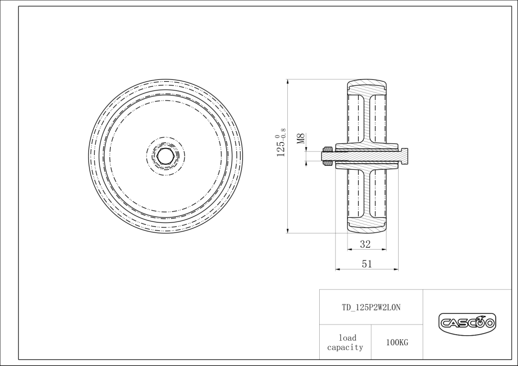 Technische Zeichnung BS125P2W2L0N