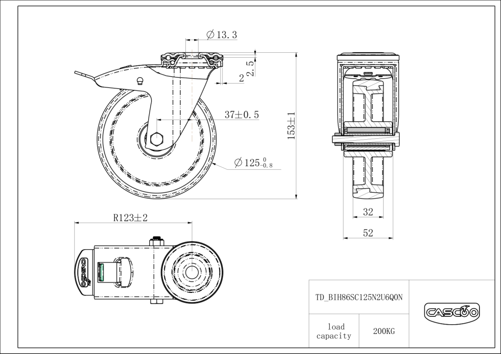 Technische Zeichnung BSBIH86S0125N2U6Q0N