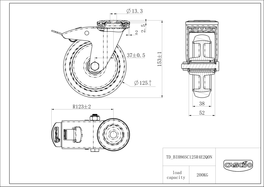 Technische Zeichnung BSBIH86S0125R4E2Q0N