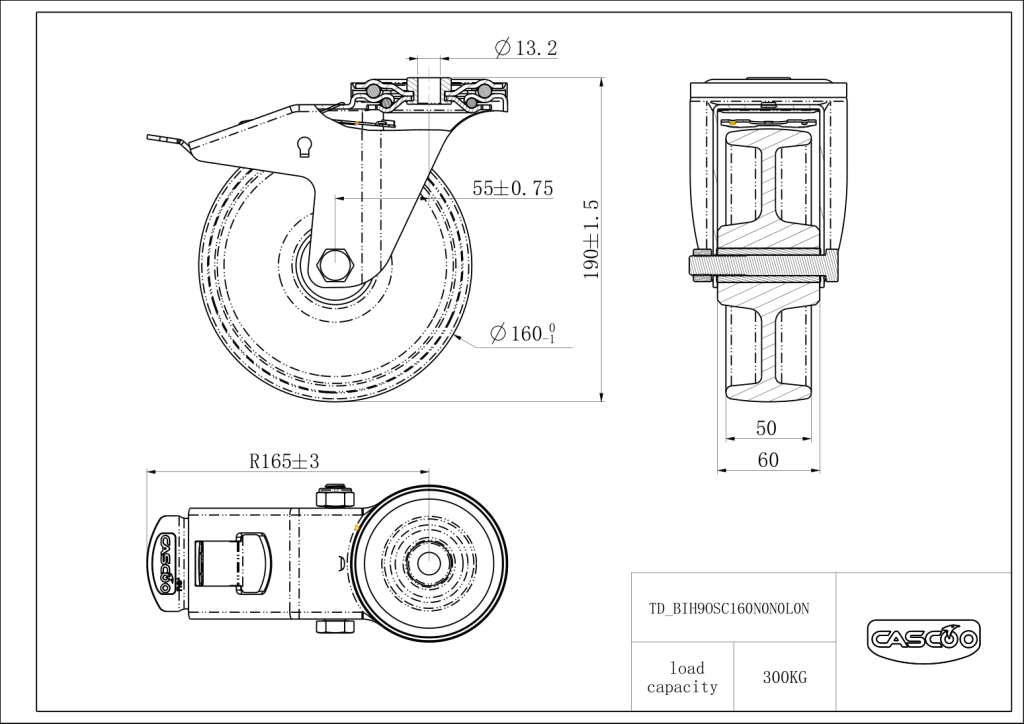Technische Zeichnung BSBIH9OS0160N0N0L0N