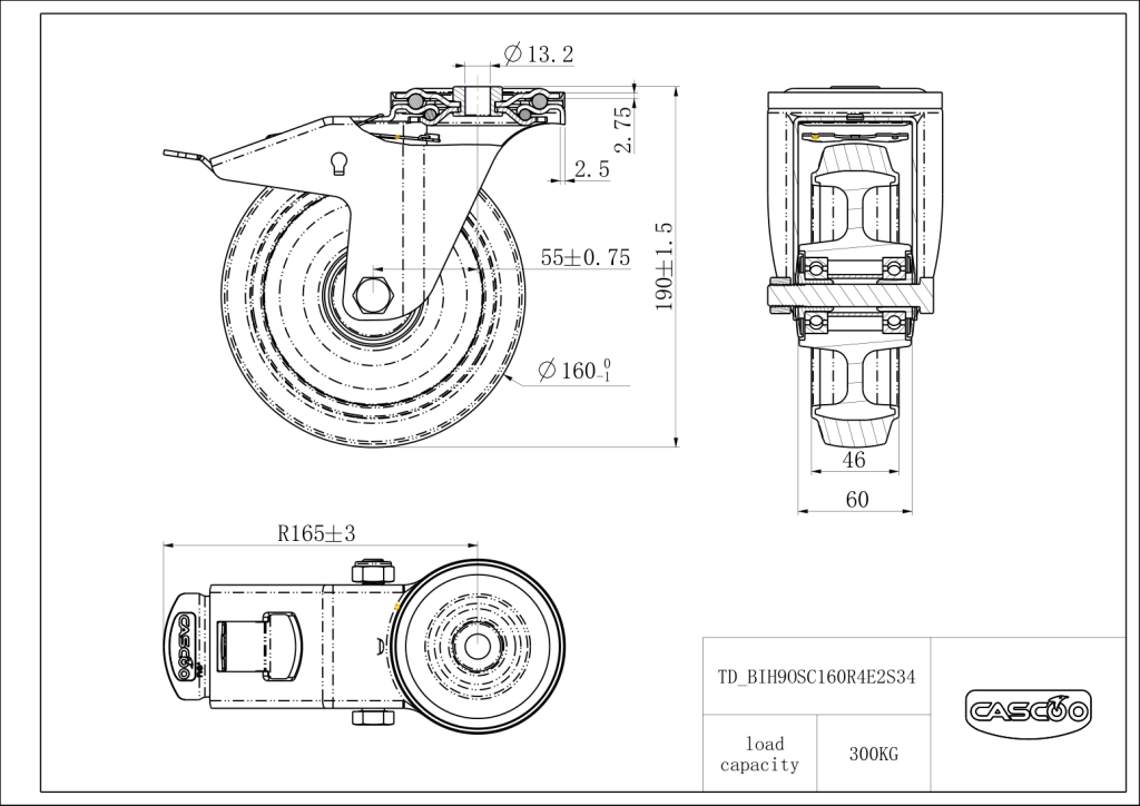 Technische Zeichnung BSBIH9OS0160R4E2S34