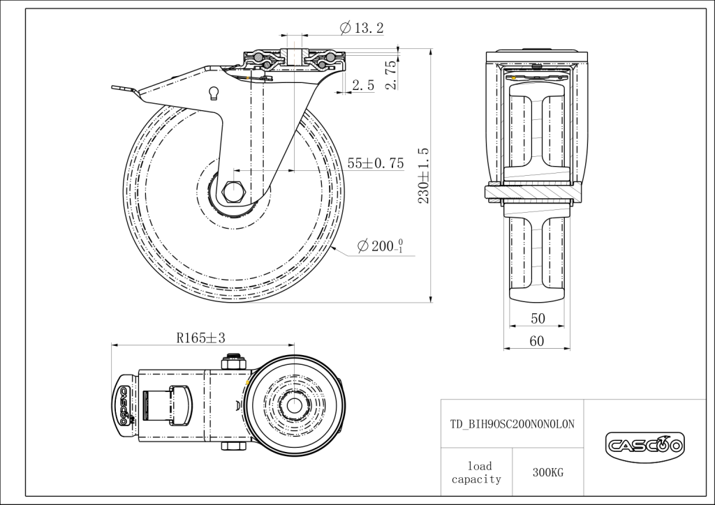 Technische Zeichnung BSBIH9OS0200N0N0L0N