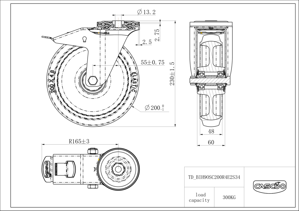 Technische Zeichnung BSBIH9OS0200R4E2S34