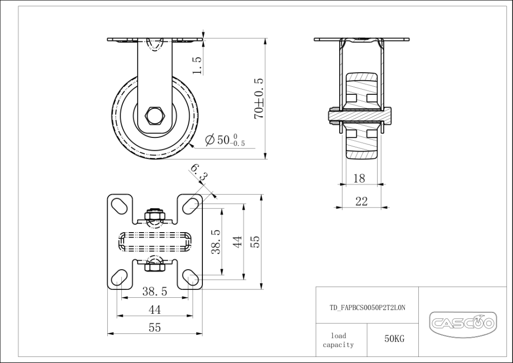 Technische Zeichnung BSFAPBCS0050P2T2L0N