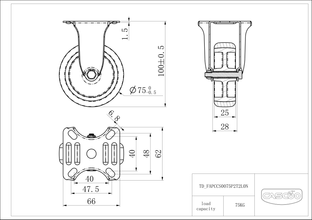 Technische Zeichnung BSFAPCCS0075P2T2L0N