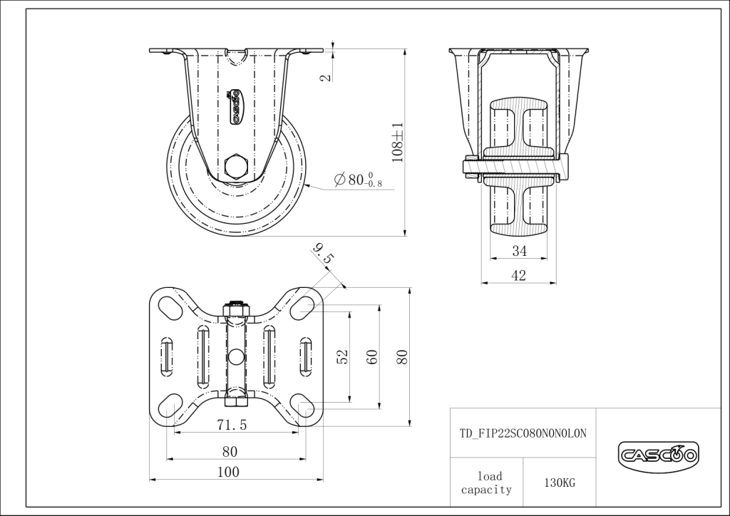 Technische Zeichnung BSFIP22S0080N0N0L0N