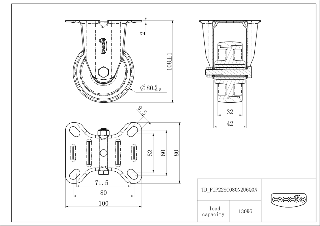 Technische Zeichnung BSFIP22S0080N2U6Q0N