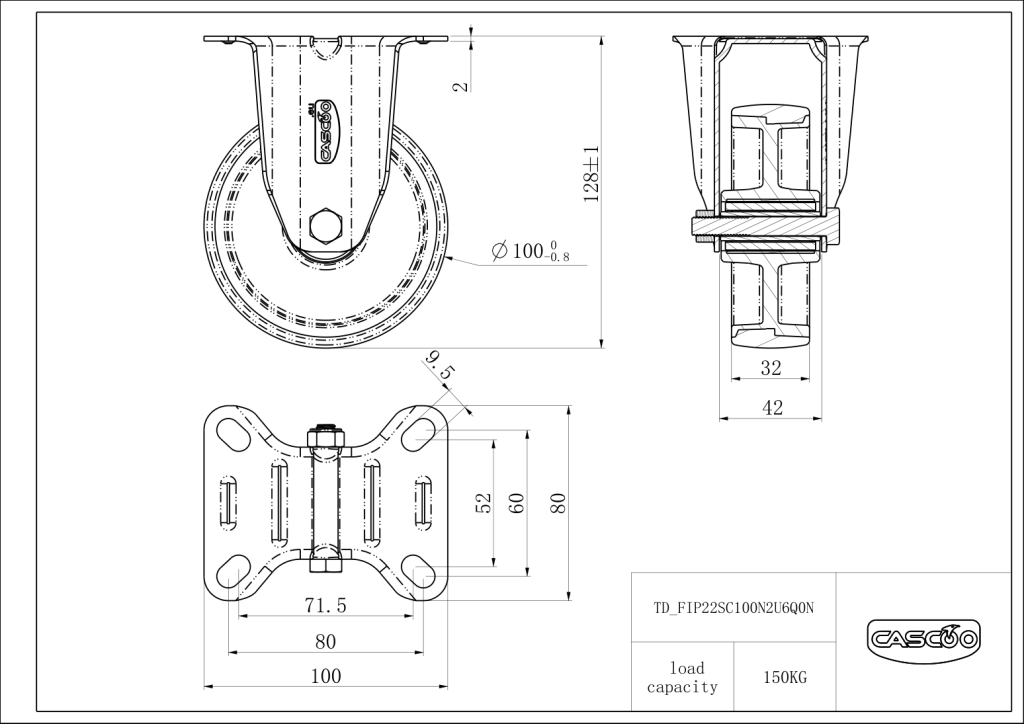 Technische Zeichnung BSFIP22S0100N2U6Q0N