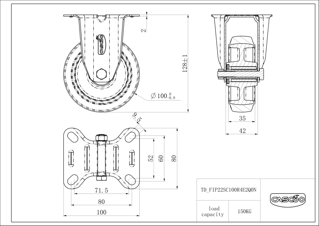 Technische Zeichnung BSFIP22S0100R4E2Q0N