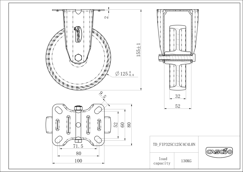 Technische Zeichnung BSFIP32S0125C4C4L0N