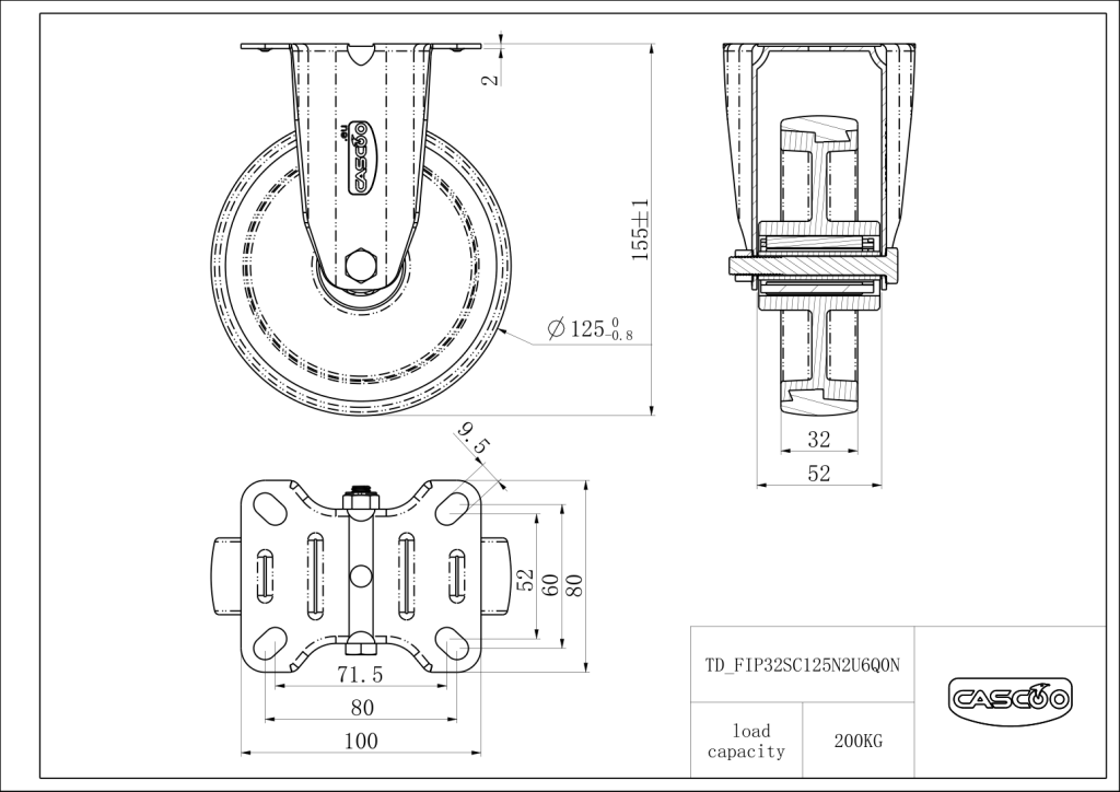 Technische Zeichnung BSFIP32S0125N2U6Q0N