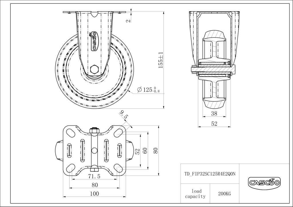 Technische Zeichnung BSFIP32S0125R4E2Q0N