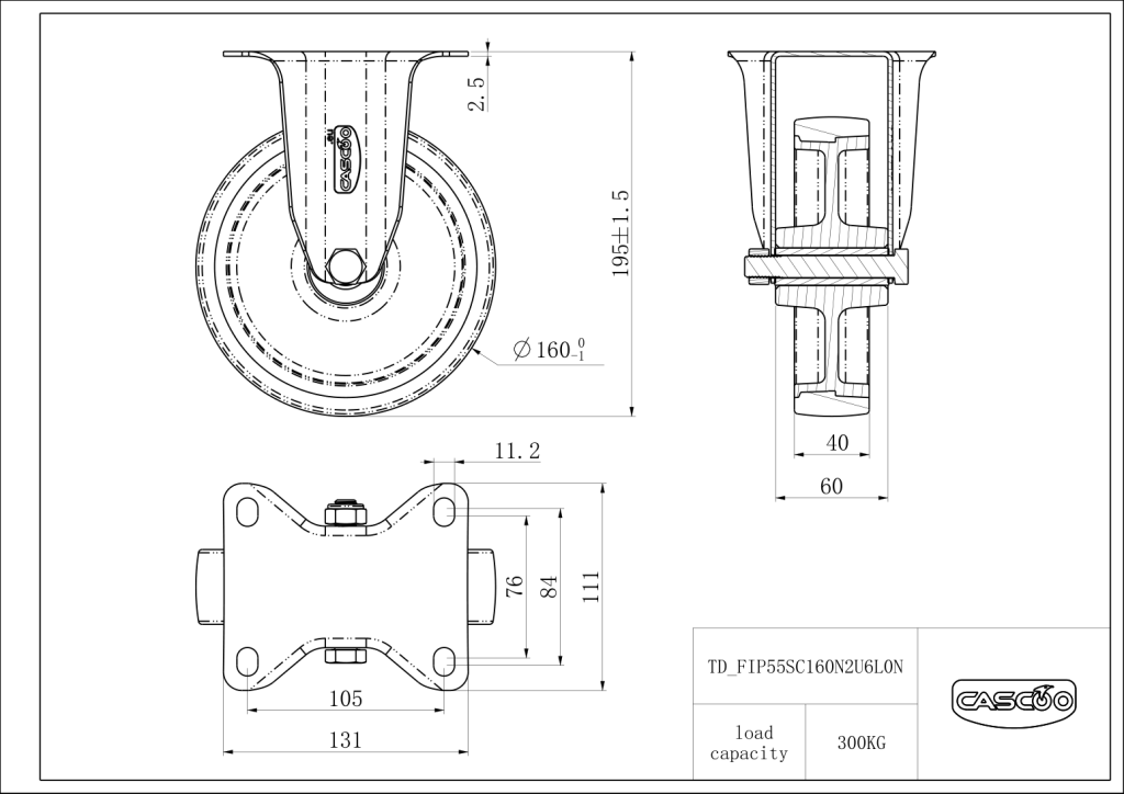 Technische Zeichnung BSFIP55S0160N2U6L0N
