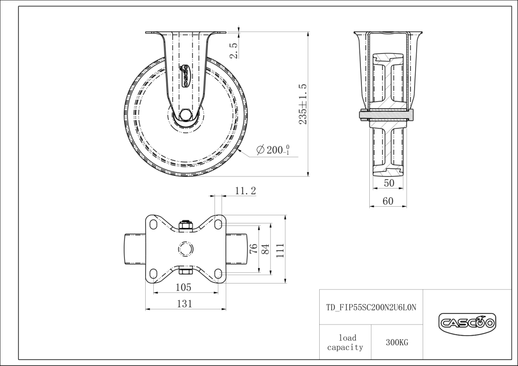 Technische Zeichnung BSFIP55S0200N2U6L0N