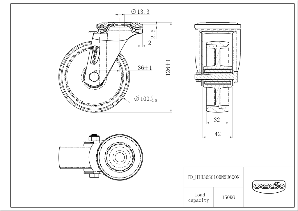 Technische Zeichnung BSHIH36S0100N2U6Q0N