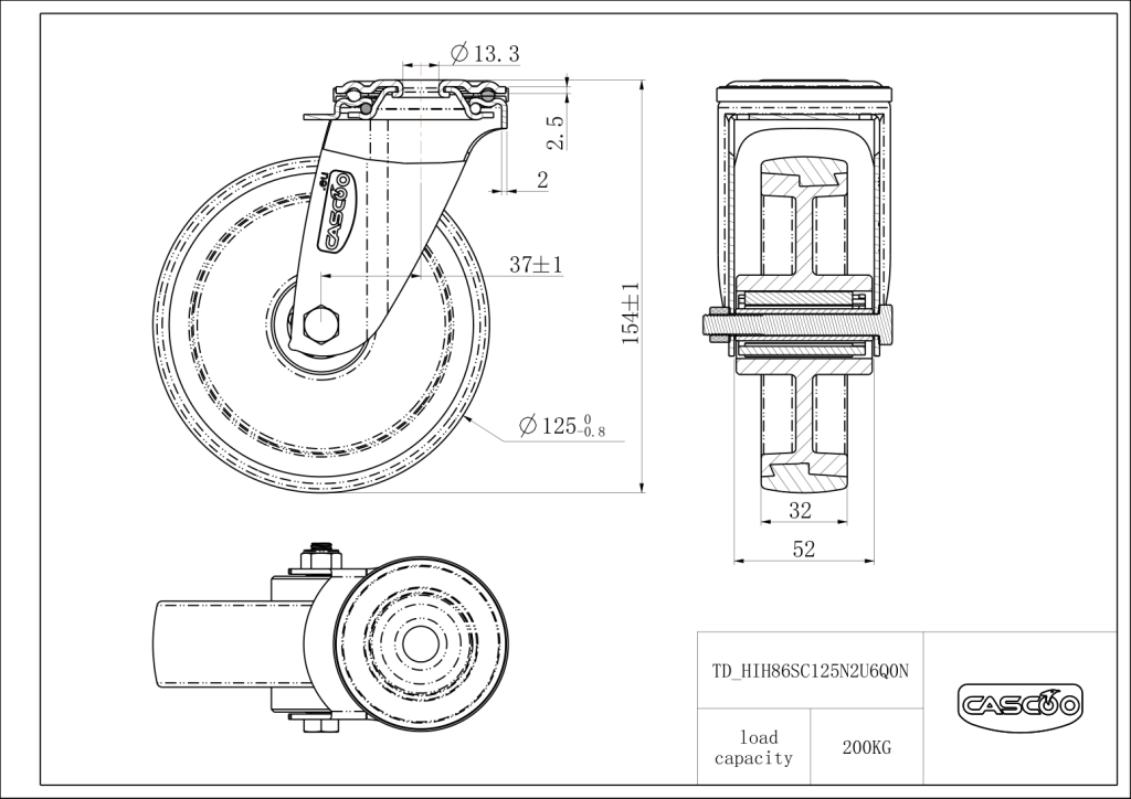 Technische Zeichnung BSHIH86S0125N2U6Q0N