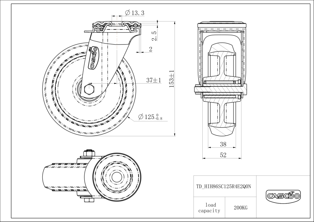 Technische Zeichnung BSHIH86S0125R4E2Q0N
