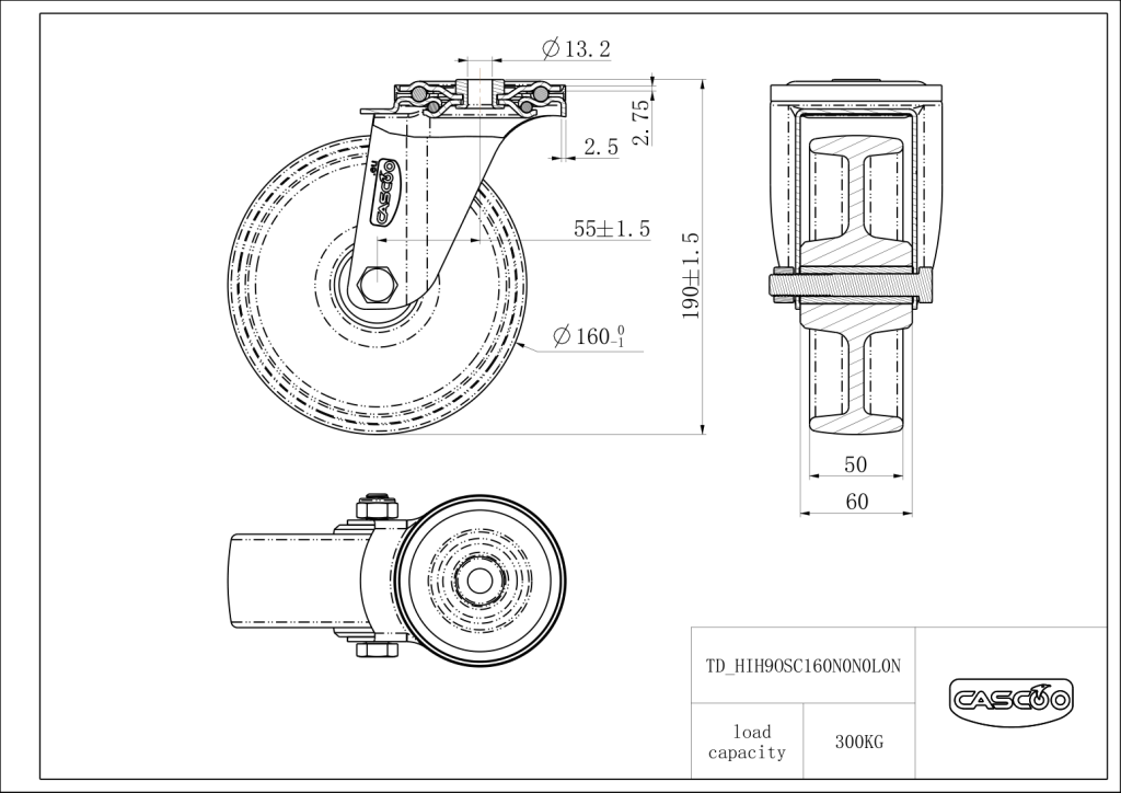 Technische Zeichnung BSHIH9OS0160N0N0L0N