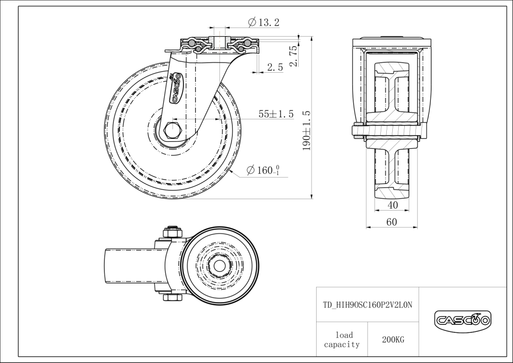 Technische Zeichnung BSHIH9OS0160P2V2L0N