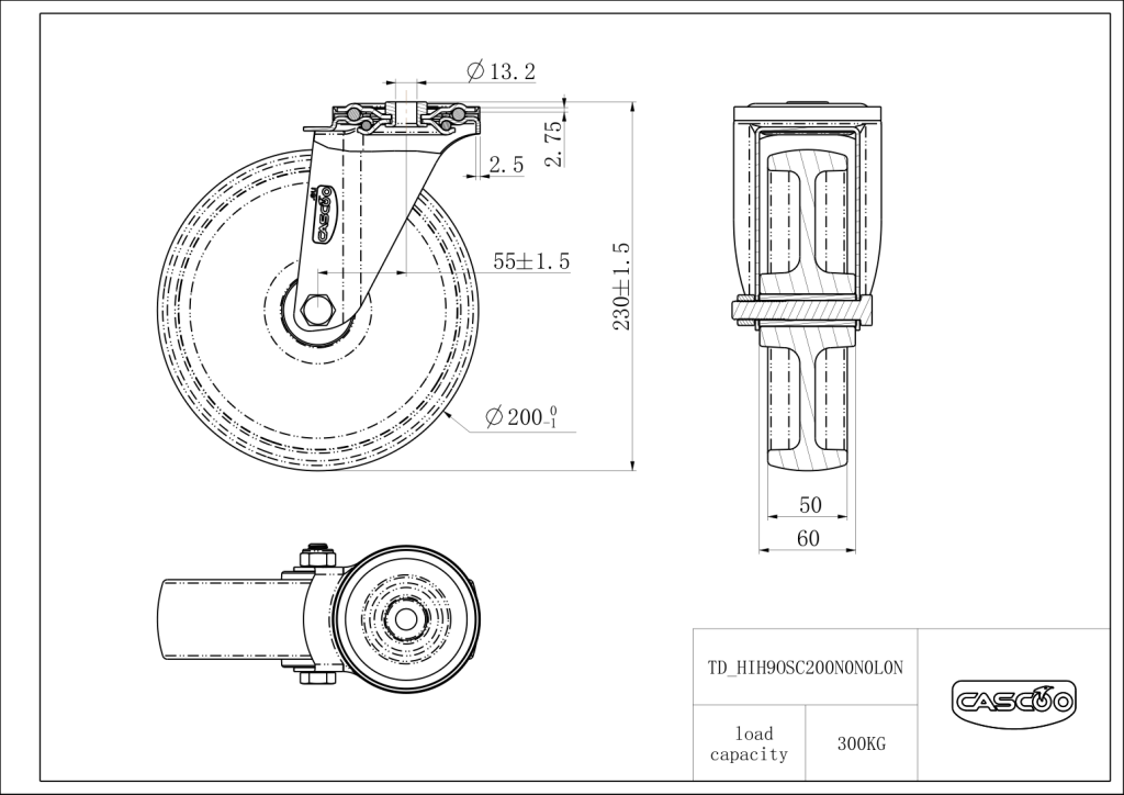 Technische Zeichnung BSHIH9OS0200N0N0L0N