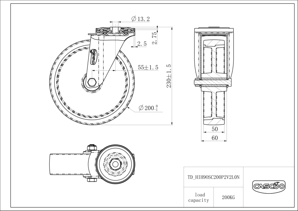 Technische Zeichnung BSHIH9OS0200P2V2L0N