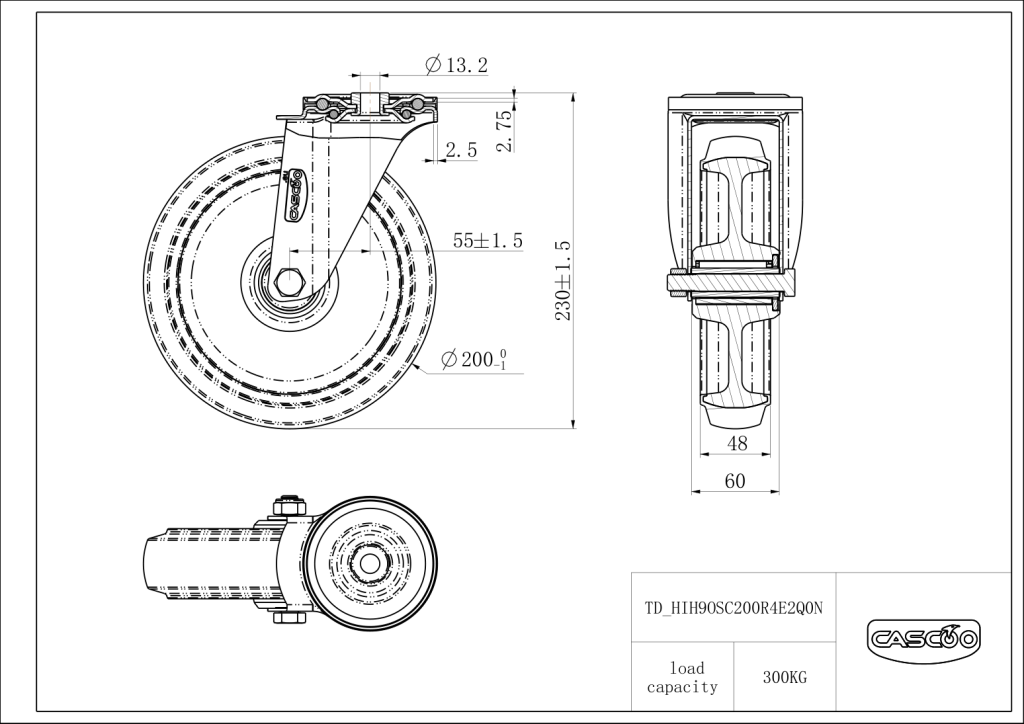 Technische Zeichnung BSHIH9OS0200R4E2Q0N