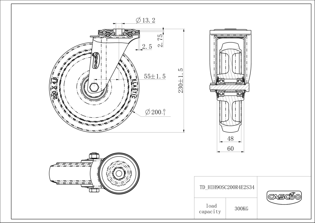 Technische Zeichnung BSHIH9OS0200R4E2S34