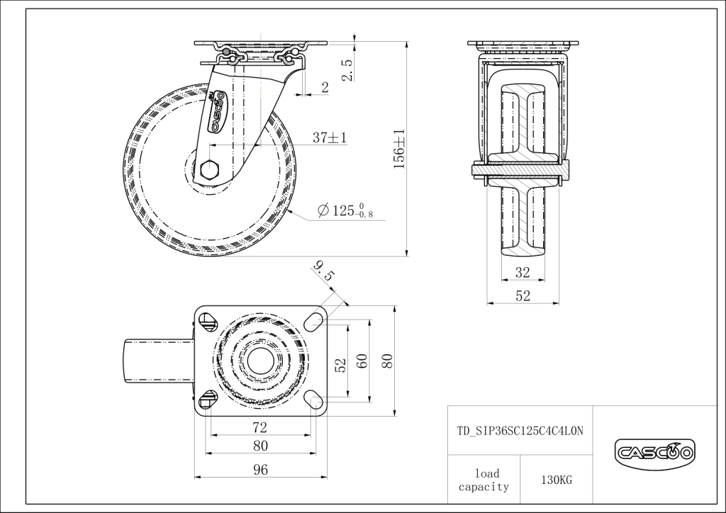 Technische Zeichnung BSSIP36S0125C4C4L0N