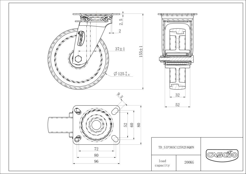 Technische Zeichnung BSSIP36S0125N2U6Q0N