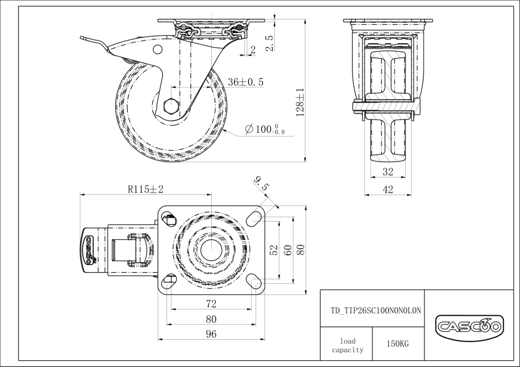 Technische Zeichnung BSTIP26S0100N0N0L0N