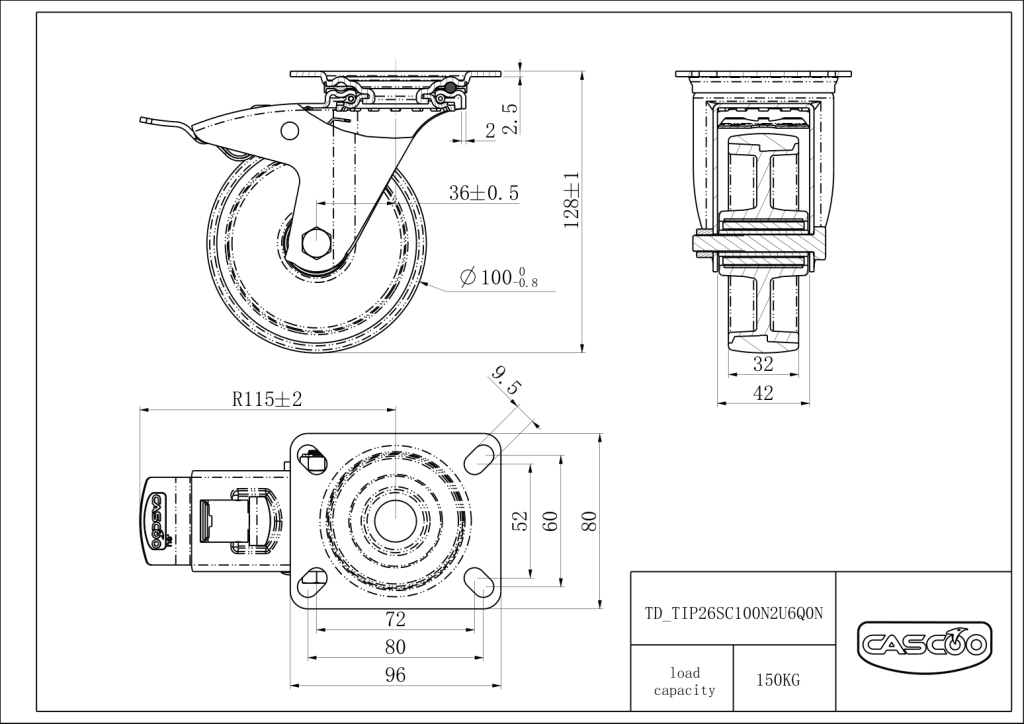 Technische Zeichnung BSTIP26S0100N2U6Q0N