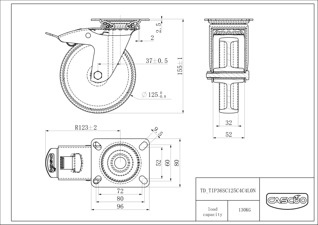 Technische Zeichnung BSTIP36S0125C4C4L0N