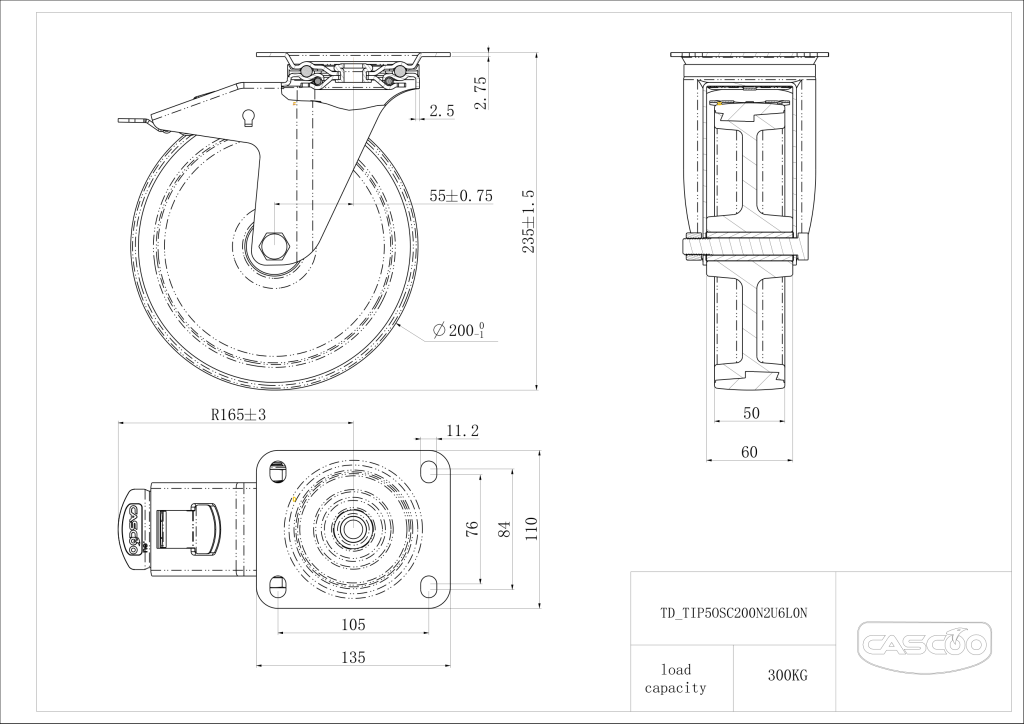 Technische Zeichnung BSTIP5OS0200N2U6L0N