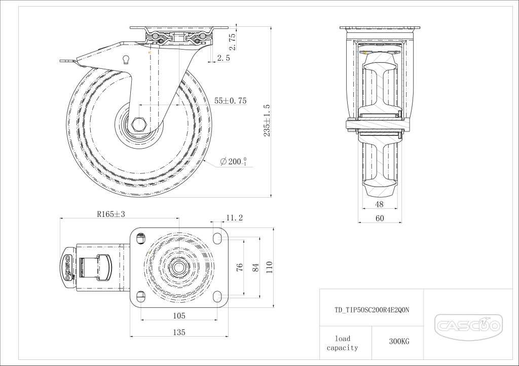 Technische Zeichnung BSTIP5OS0200R4E2Q0N