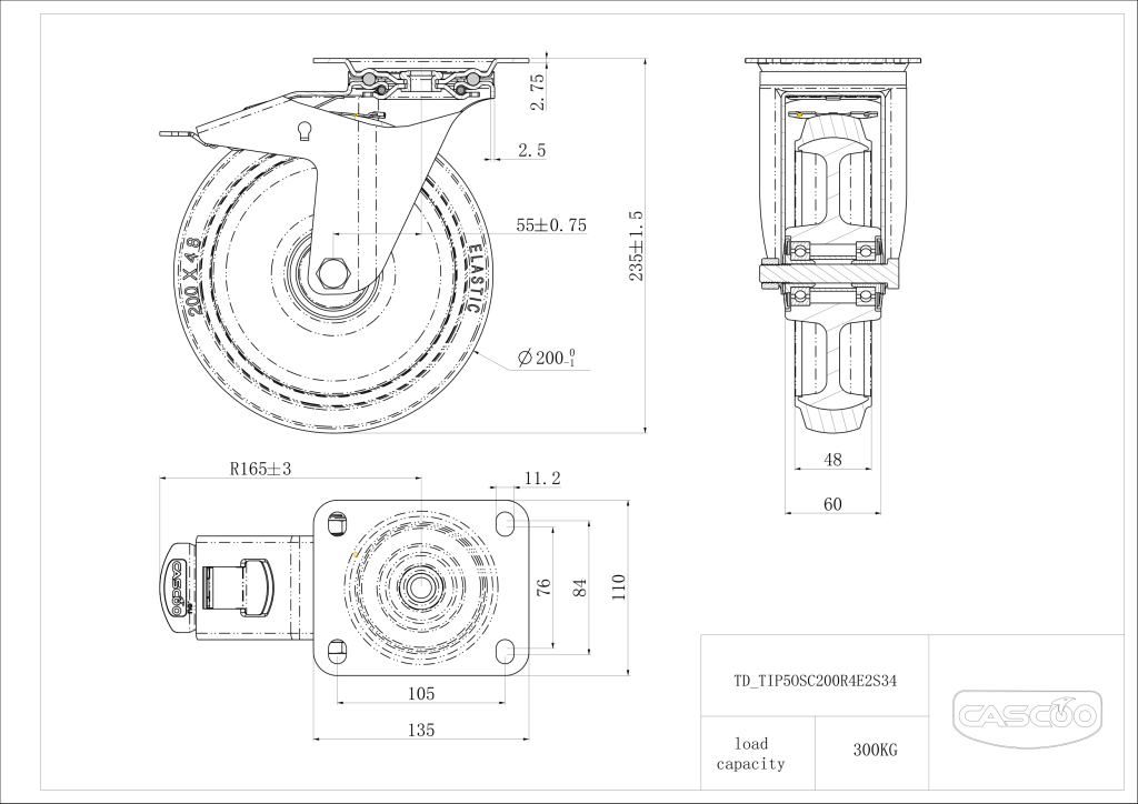Technische Zeichnung BSTIP5OS0200R4E2S34